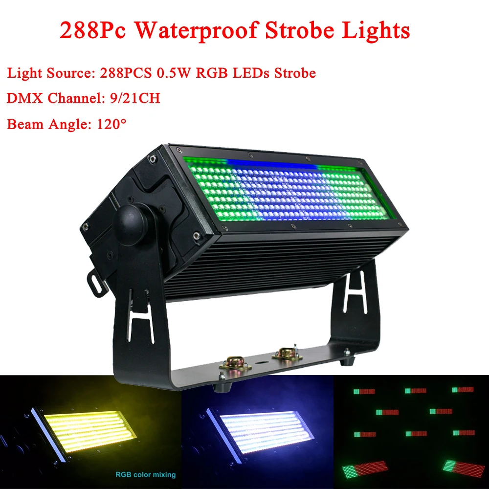 Stage Effect Lighting 288Pcs RGB LED Waterproof Strobe Light DMX 9/21CH Channels 5050 RGB 3IN1 LEDs Disco DJ Party Lights