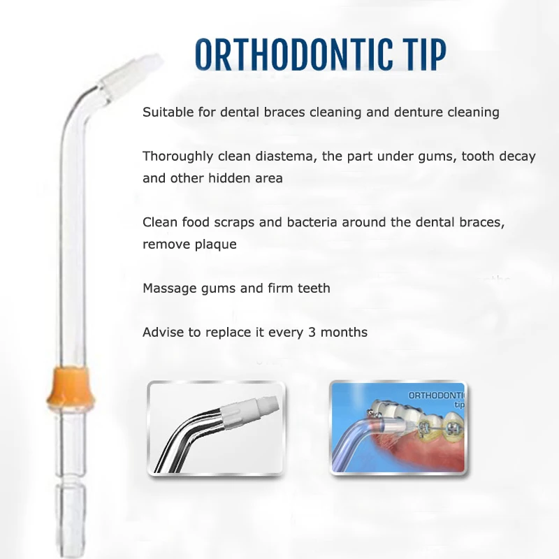 Oral Irrigator 3 Pieces Replacement Orthodontic Tip Jet Nozzle Fit For Waterpik Oral Irrigator Water Flosser Denture And Dental Braces Cleaning water flosser