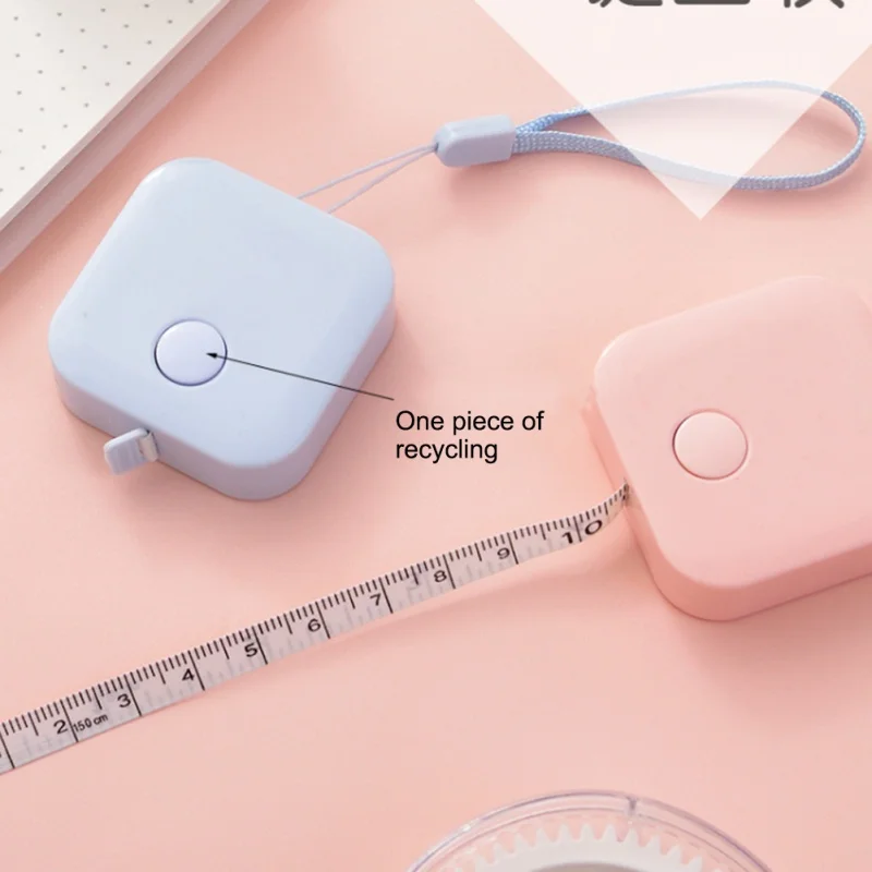 

1 Pcs Portable 1.5m Retractable Ruler Centimeter/Inch Tape Measure Mini Ruler Colorful Cute Design Great for Travel