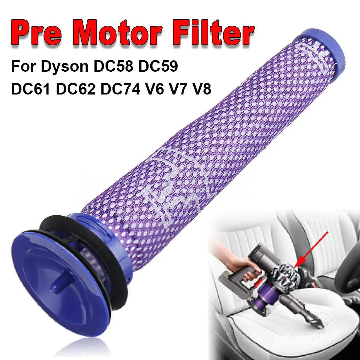 Сменный фильтр Dyson V6, совместимый фильтр Dyson V6 V7 V8 DC58 DC59 DC61 DC62 моющийся предмоторный фильтр для беспроводной вакуумной очистки