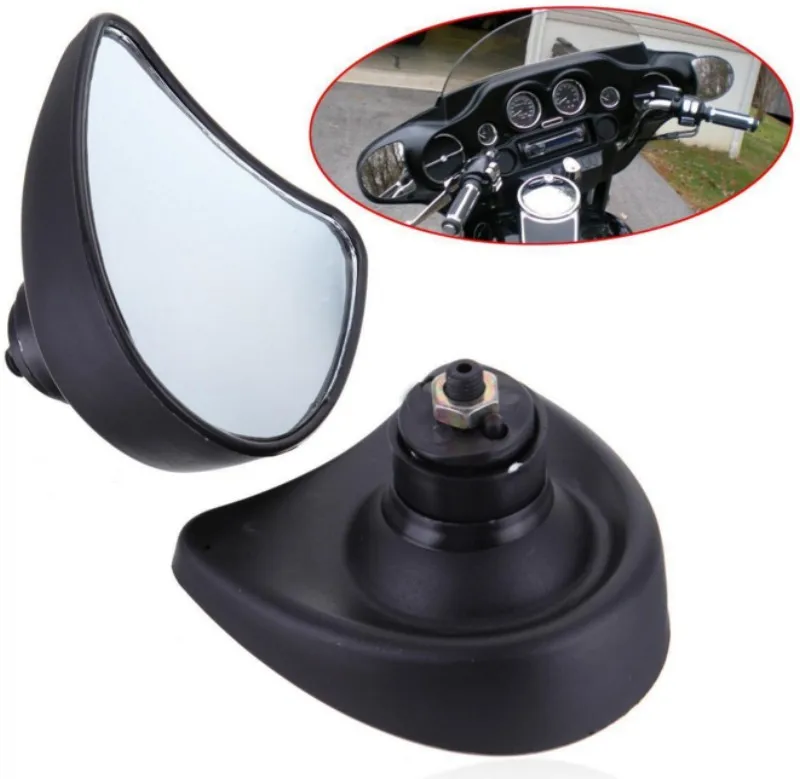 10mm Wide Angle Inner Black Fairing Mount Mirrors For Harley Electra