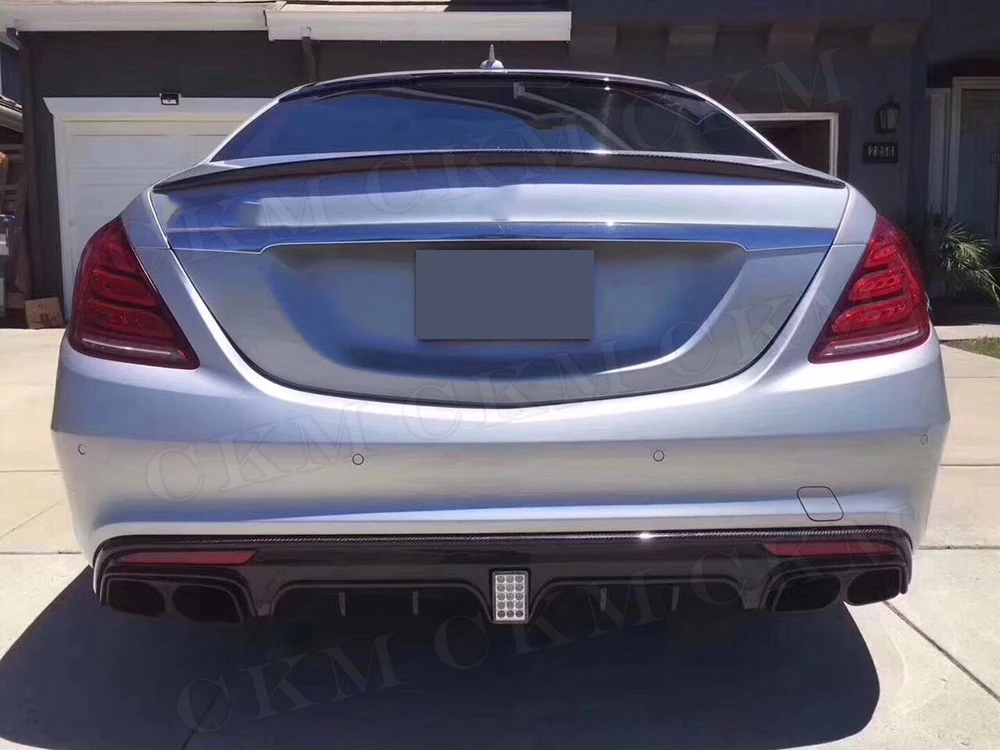Спойлер W222 из углеродного волокна для Mercedes Benz S Class S63 S65 AMG 2013 2017 B Style|Амортизаторы| |