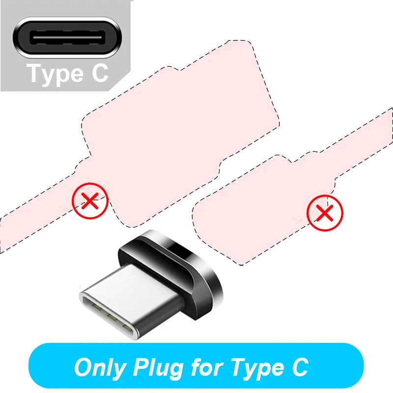 Магнитный кабель FONKEN для быстрой зарядки, магнитный Micro USB и type-C кабель для синхронизации данных, кабели для телефонов, быстрая зарядка, магнитный кабель для зарядки - Цвет: Type C Plug No Cable