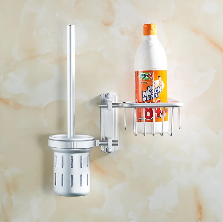 Suction Wall Mounted WC Brush with Storage Holder Toilet Brush Toilet