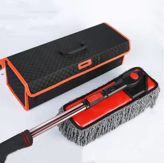 

Free Shipping Halloween Car Mop Dust Brush Car Wash Oil Wax Brush Tool Supplies Telescopic Removable Detachable