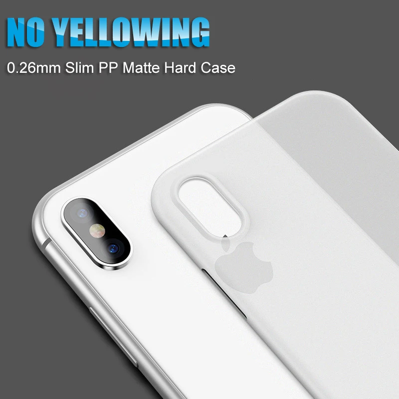 

0.26mm Ultra Thin Phone Case For Iphone Xr Xs Max X 8 7 6 6s Plus Matte Transparent Hard Case For Iphone 7 8 6 X S R Back Cover