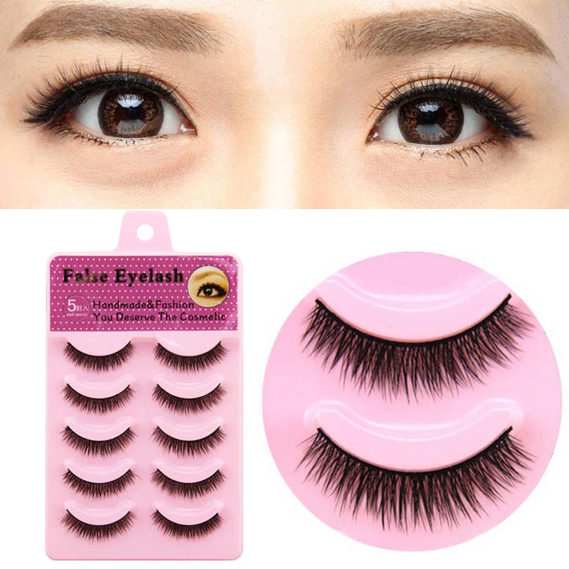 Shellhard 5Paris Fashion Handmade Fake Eyelash Natural Long Thick Eyelash Party Eye Lash For Makeup Tool