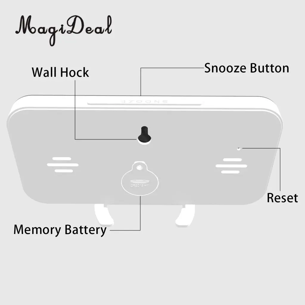 Phone Charging USB Alarm Clock Digital Clock with Large Easy-Read LED Display Diming Mode Snooze Function Mirror Surface