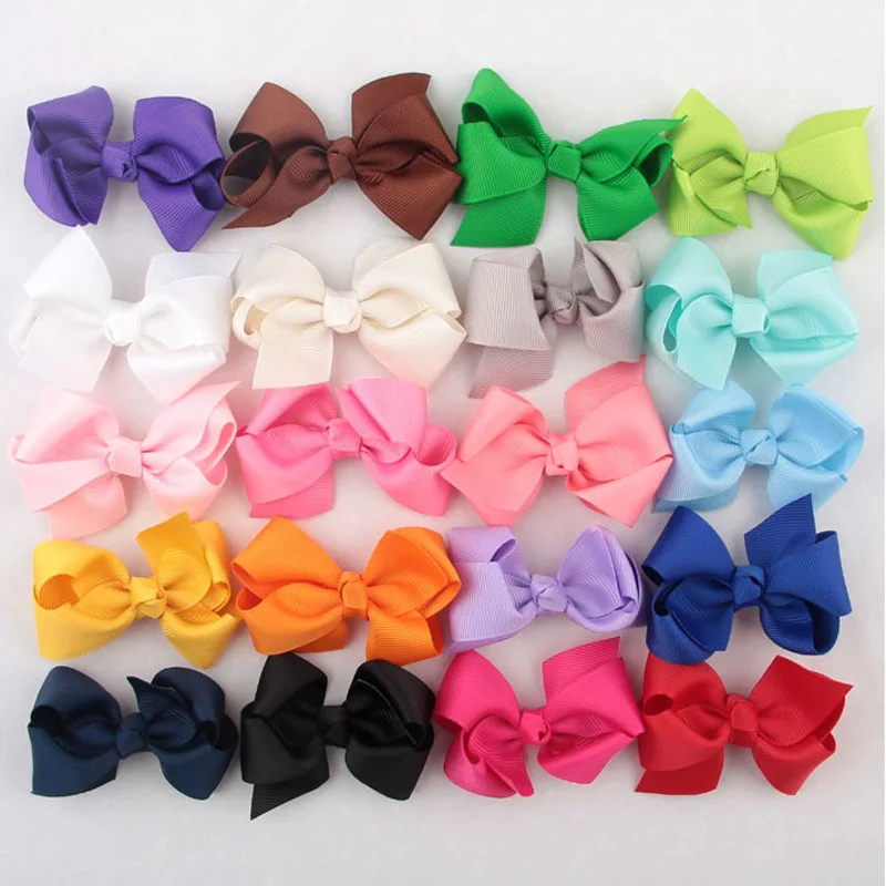 60pcs/lot Cute Grosgrain Ribbon Boutique Hair Bows Without Clips For