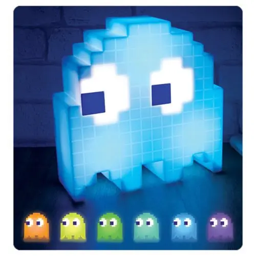 Online Lámpara de PAC MAN de dibujos animados que cambia de Color Led Mini USB luz de noche luz de ambiente de 8 bits estilo píxel niño bebé lámpara suave iluminación de dormitorio