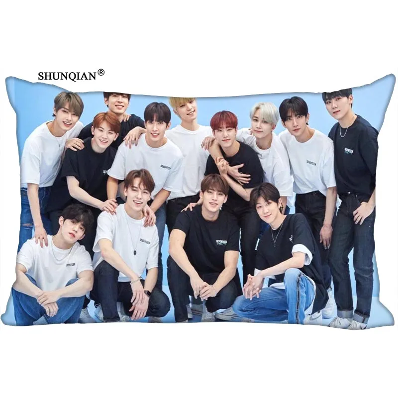 

KPOP Seventeen printed rectangular pillowcase Fashion Decorative two sided printing satin pillow cover Custom your image gift