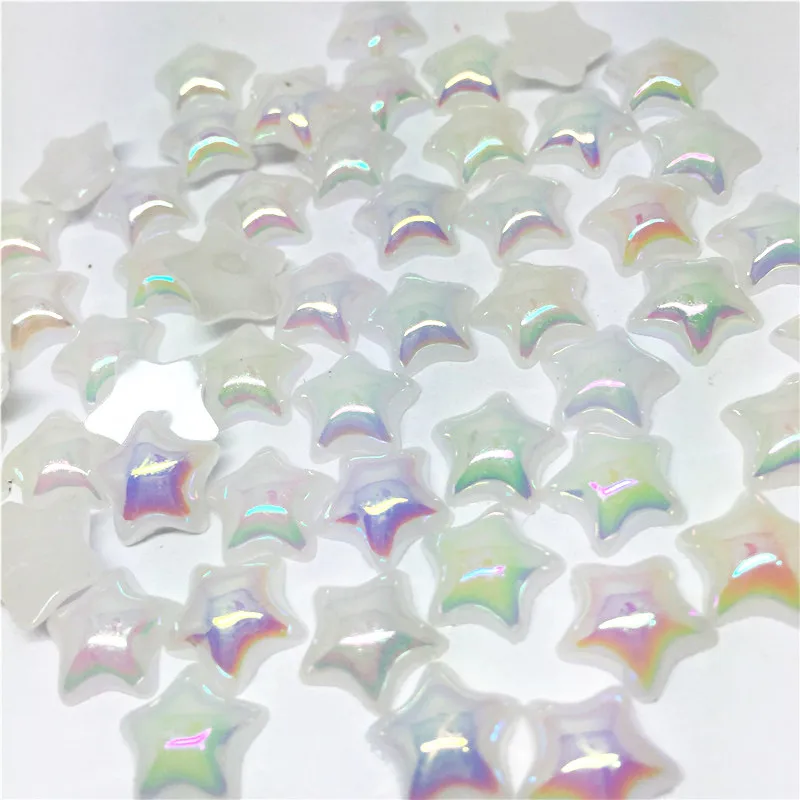 

100pcs 12mm AB White Pink Lilac Resin Stars Flatbacks Cabochons Embellishments For Cardmaking DIY Wedding Christmas Crafts