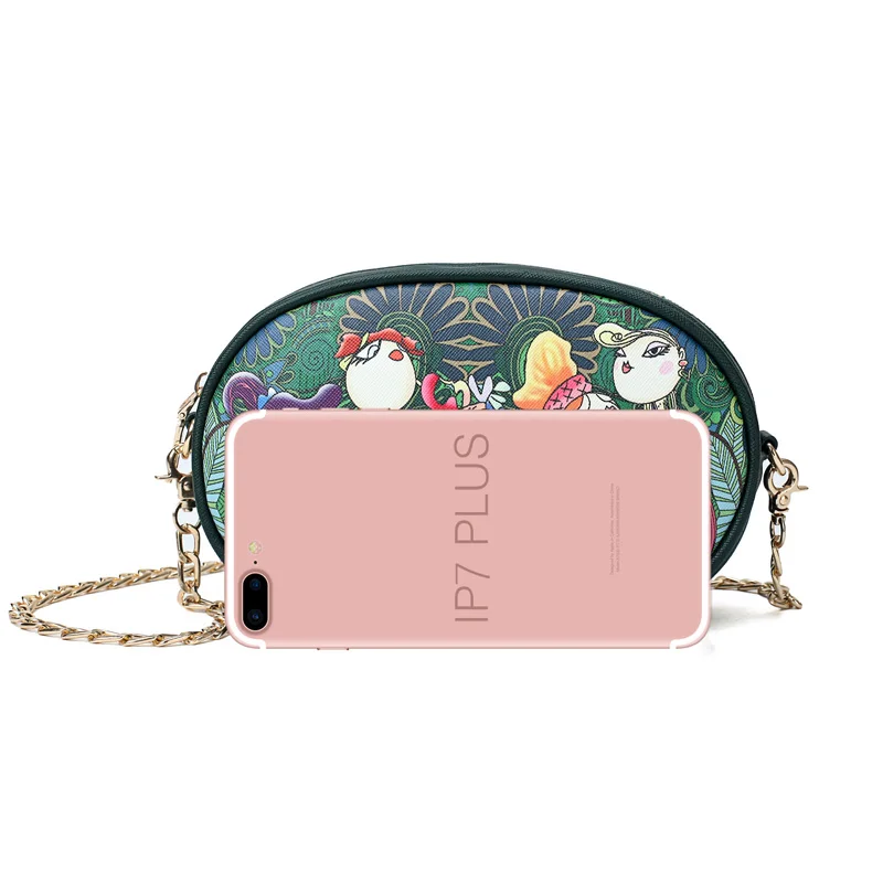 LEFTSIDE 2018 جديد بو الجلود السيدات الأخضر الكرتون الخصر أكياس النساء الخصر فاني حزم حزام Crossbody أكياس الصدر سلسلة حقائب