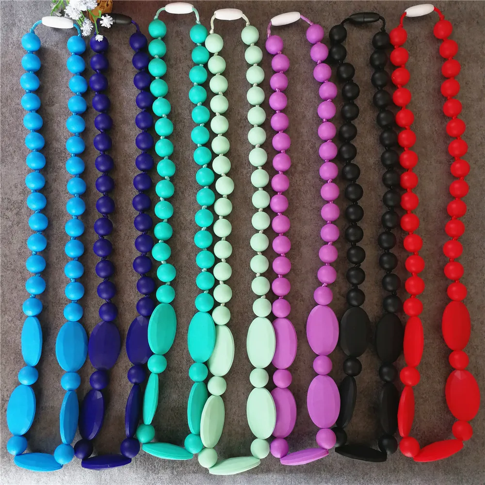10/30PCS Baby Chewable Beads Teether Safe Teething DIY Mommy Necklace New，