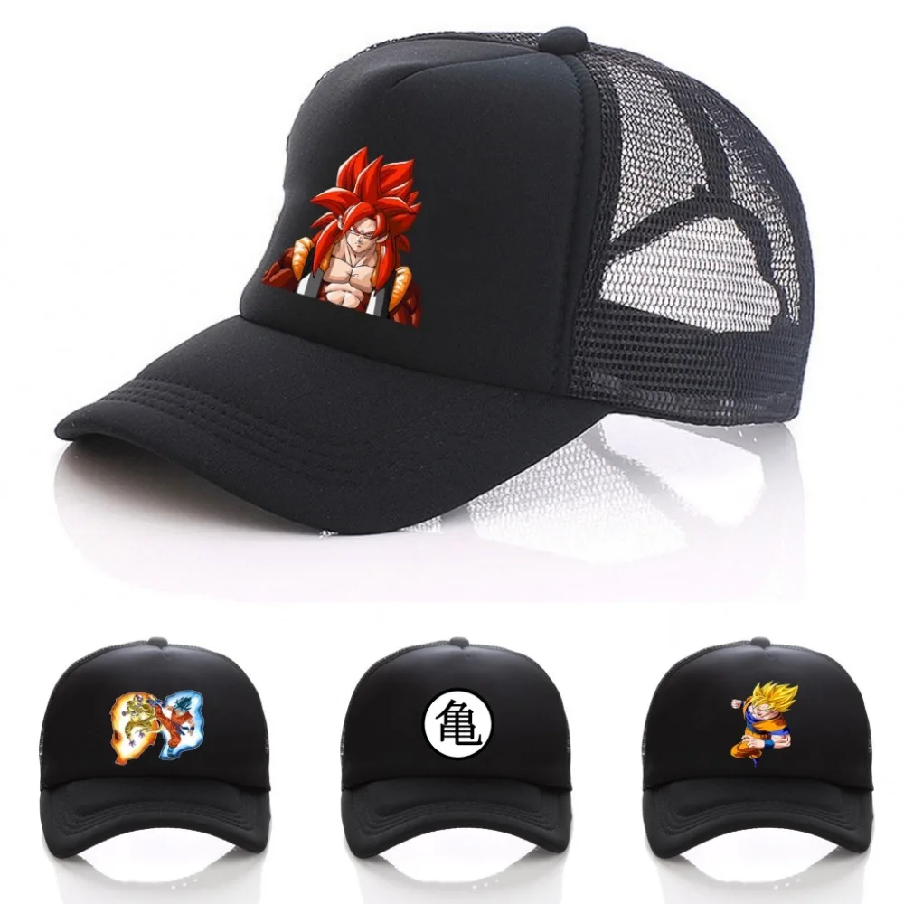 Японии аниме Dragon Ball Z шляпа Для мужчин Для женщин черный Snapback отрегулировать бейсбольную кепку аниме сын Goku Косплей девочки-мальчики мультфильм шляпа