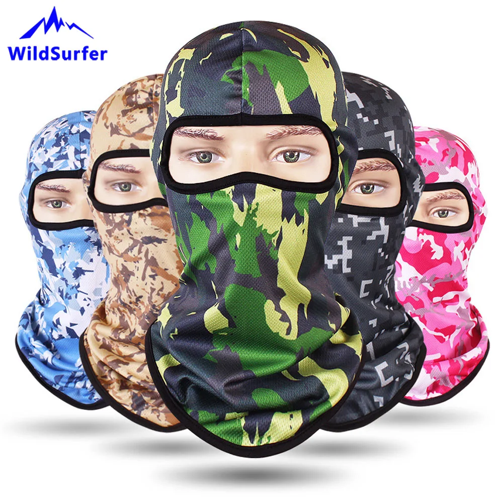 

WildSurfer Camouflage Balaclava Wargame CS Full Face Mask Cycling Bike Quick Dry Caps Hunting Military Hats Tactical Helmet FJ51