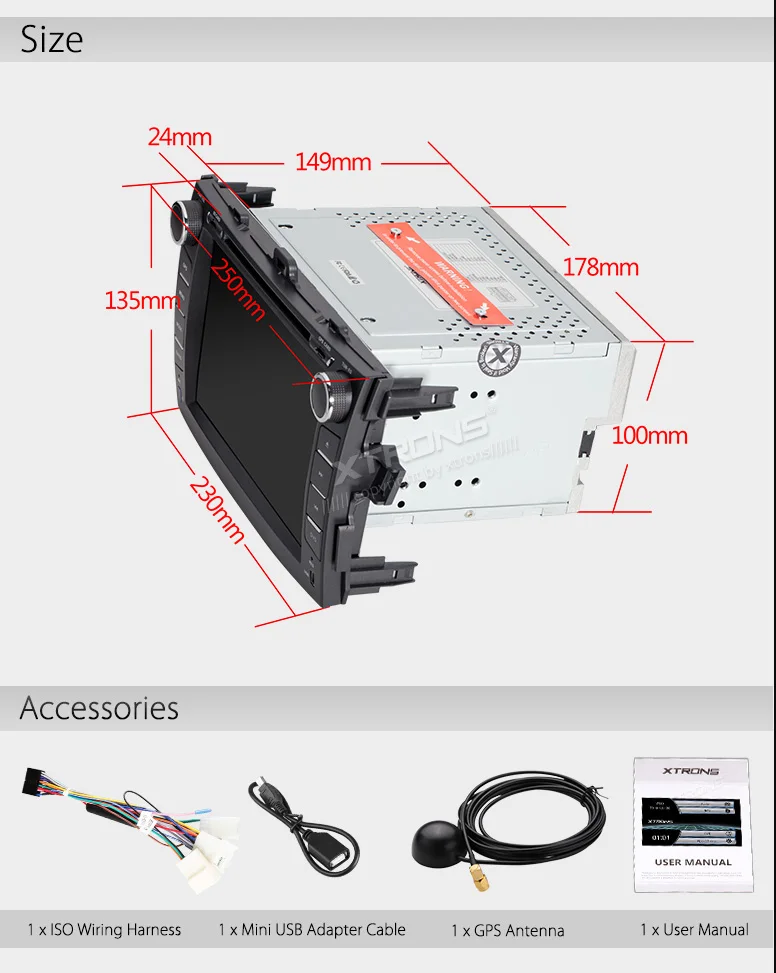 Perfect XTRONS 8 inch 2 din Car DVD Player GPS Navigation Steering Wheel Head Unit MP4 Radio For Toyota Corolla 2007 2008 2009 2010 2011 13