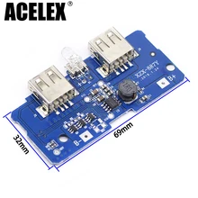 5V 2A Power Bank Charger Module Charging Circuit Board Step Up Boost Power Supply Module 2A Dual USB Output 1A Input
