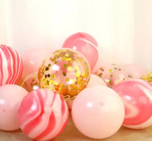 15 шт., 12 дюймов, 10 дюймов, золотые, серебряные, розовые металлические латексные шарики для свадебного украшения, матовые гелиевые шарики, украшение для дня рождения, для взрослых - Цвет: red agate pink clear