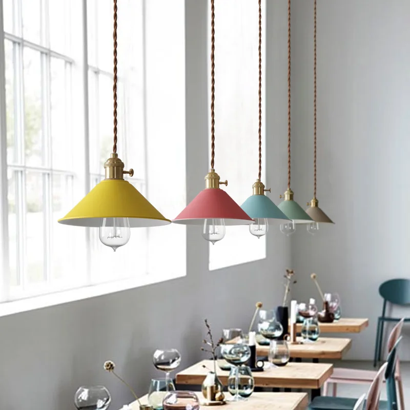 Современная цветная Подвесная лампа в виде зонта, минималистичный Современный Креативный светильник для кафе, бара, ресторана, спальни