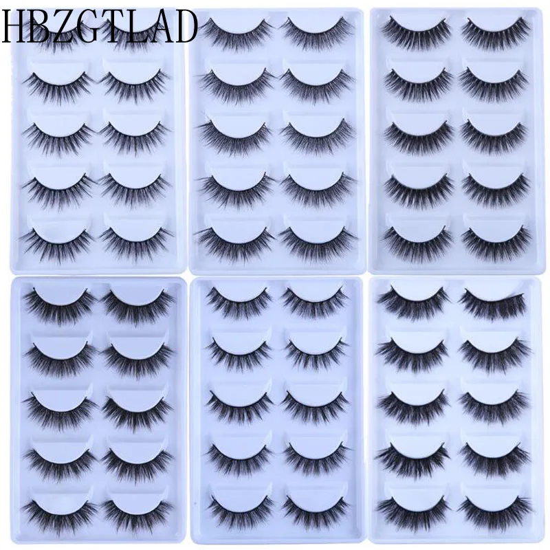 5 Pairs Mink Eyelashes New 3D Mink Lashes Thick HandMade Full Strip Fake Lashes Make up Eye lashe False Eyelashes Makeup