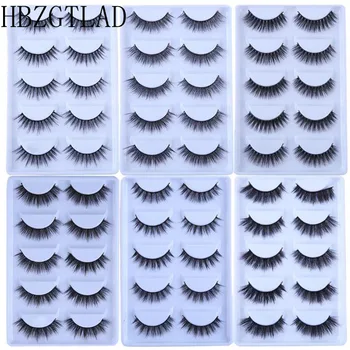 

5 Pairs Mink Eyelashes 2019 New 3D Mink Lashes Thick HandMade Full Strip Fake Lashes Make up Eye lashe False Eyelashes Makeup