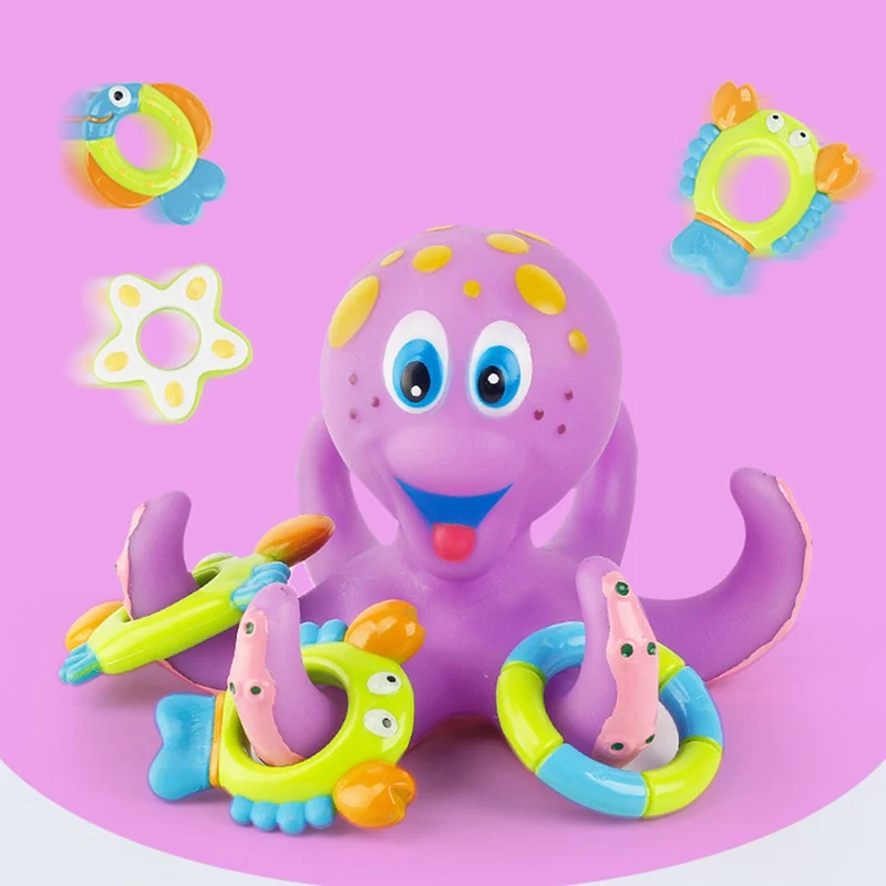 

Baby Bathing Shower Squeeze Toys For Kids Playing Water Children Floating Cartoon Octopus Children Swimming Game Toys Sets