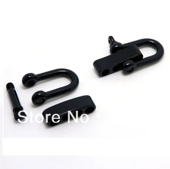 

10Packs/lot free ePacket ship new styleblack adjustable Stainless Steel Shackles clasp of paracord bracelet