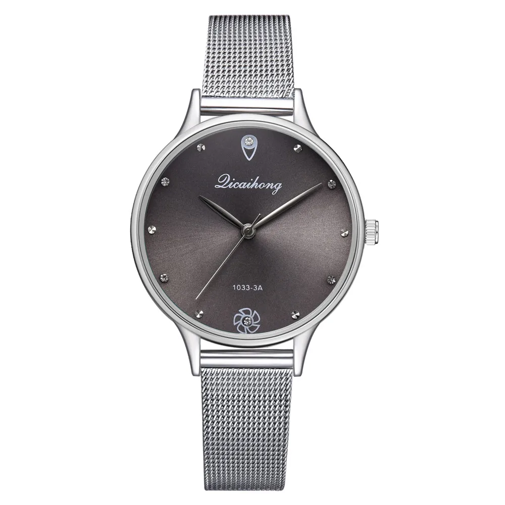 Новые роскошные модные женские часы из нержавеющей стали аналоговые кварцевые наручные часы браслет# NE1121