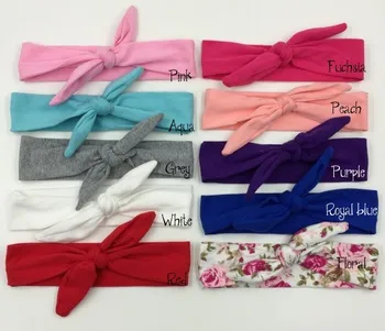 

20pcs /lot Cotton Knott Rabbit Headband Baby Headwraps Baby TopKnot Girls Head Wraps