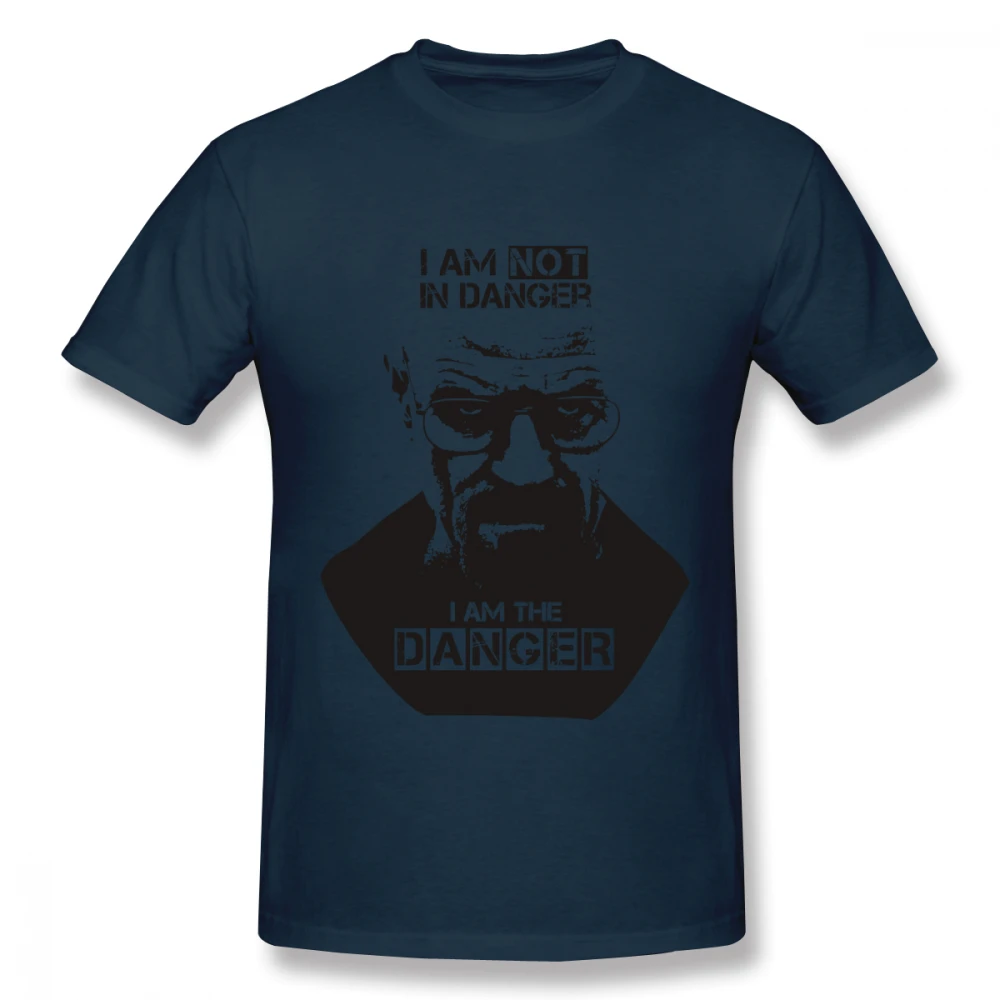 Большие размеры, ломающиеся, Bad Tees I Am The Danger Graphic Tees, Мужская Специальная футболка, популярная модная футболка с круглым вырезом - Цвет: Тёмно-синий