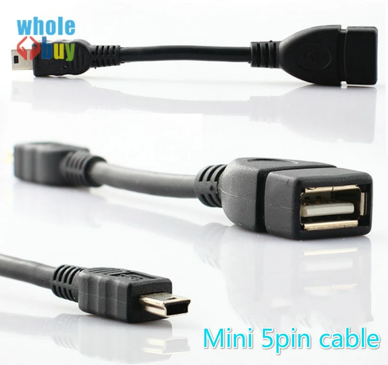 100 шт/партия Micro USB Male 5Pin/Mini 5pin OTG к женскому USB 2,0 A конвертер Кабель-адаптер шнур черный белый для мобильных телефонов MP4