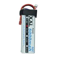 XXL LiPo Battery 11.1V 5000mAh 3S 50C max 100C For RC Car Helicopter Airplanes Traxxas 1/16 Cars