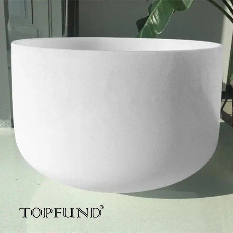 

TOPFUND F# Note Thymus Chakra Frosted Quartz Crystal Singing Bowl 16" local shipping