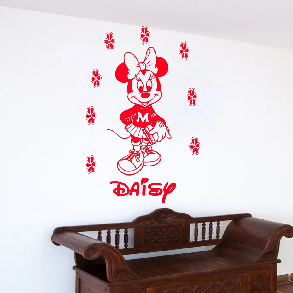 Minnie Mouse Personalised Wall Sticker Art Decal Mural Vinyl Kids room