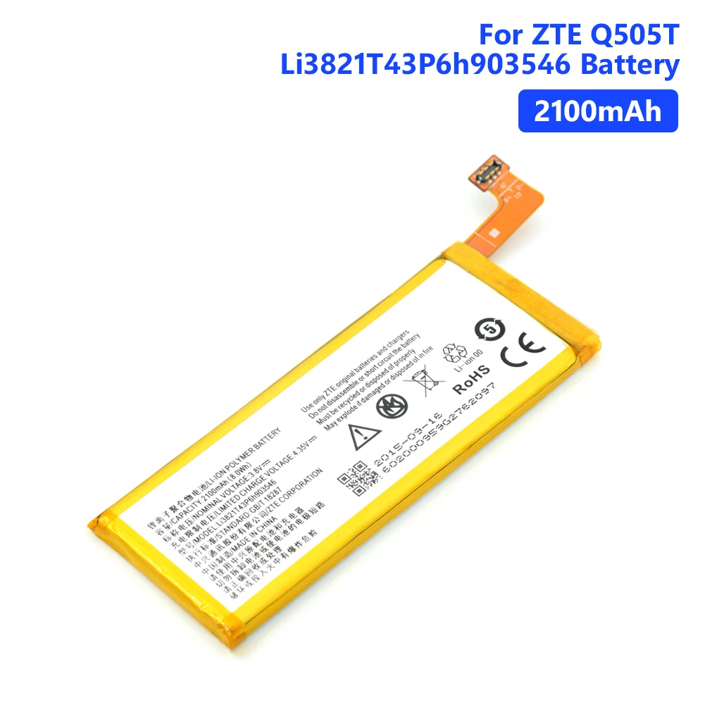 

Rechargeable Lithium Polymer Phone Battery Li3821T43P6h903546 For ZTE UFi MF970 MF980 LTE Cat 6 2100mAh Bateria Batteries