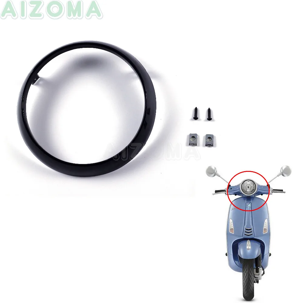 Налобный фонарь для скутеров Vespa Primavera 2takt 125cc 150cc 4T 2В/4В черный с круглой оправой