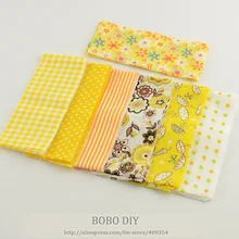 7 шт./лот желе рулон ткани полоски для шитья текстиль желтый наборы для квилтинга куклы ткани тильдас цветы проверяет точки полоски