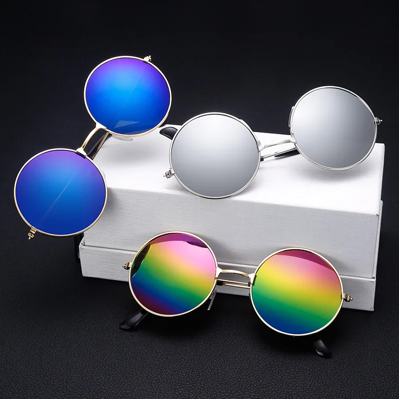 

2017 Fashion Round Metal Frame Sunglasses Men Women Retro Classic Prince Mirror Circle Round Sunglasses Muti-Colors Optional