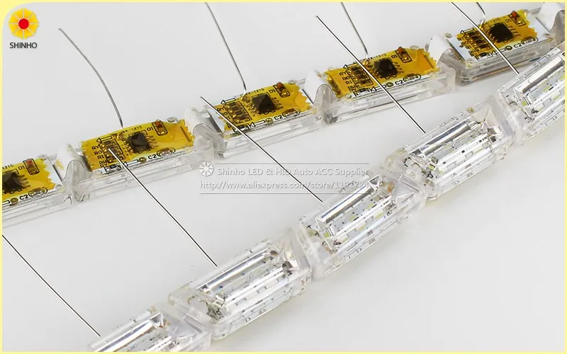 Автомобильный гибкий белый/янтарный светодиодный светильник для дневных ходовых огней с последовательной полоской, двухцветный DRL, сигнальный светильник с потоком, s