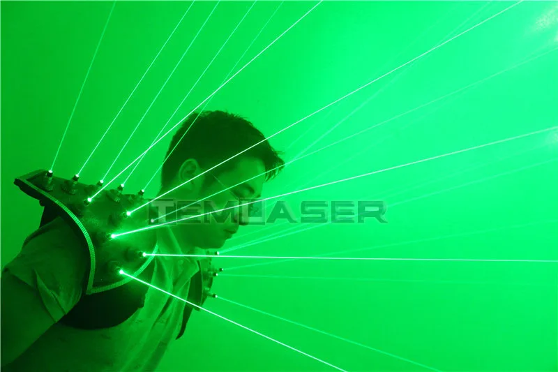Новое поступление зеленый лазерный костюм, светодиодный жилет, светящийся жилет 532нм зеленые лазерные перчатки очки для лазерного шоу