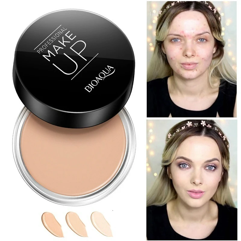 

Pro Makeup Concealer Natural Face Pressed Powder Mineral Foundations Oil-control Brighten Contour Make Up Concealer