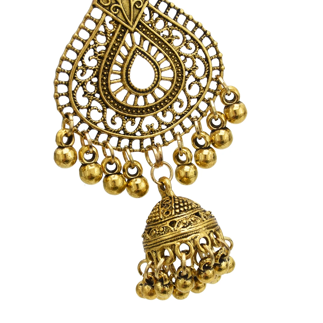 Индийские серьги Jhumka для женщин этнические цветные колокольчики с бахромой