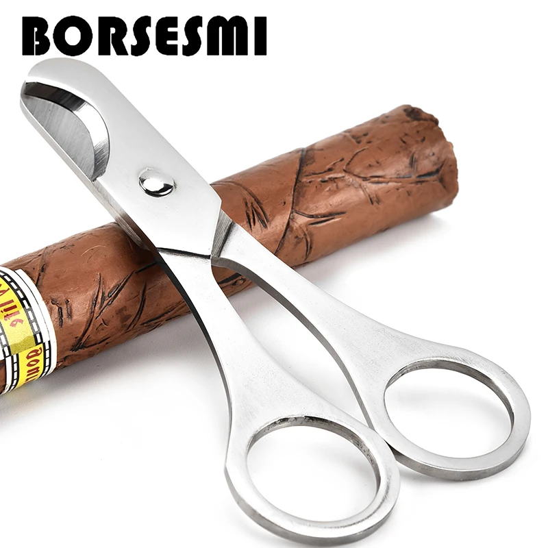 

Creative stainless steel cigar scissors cutting knife Easy to Cut portable cigar cutter accessories Metal Cigarette Tool 115mm