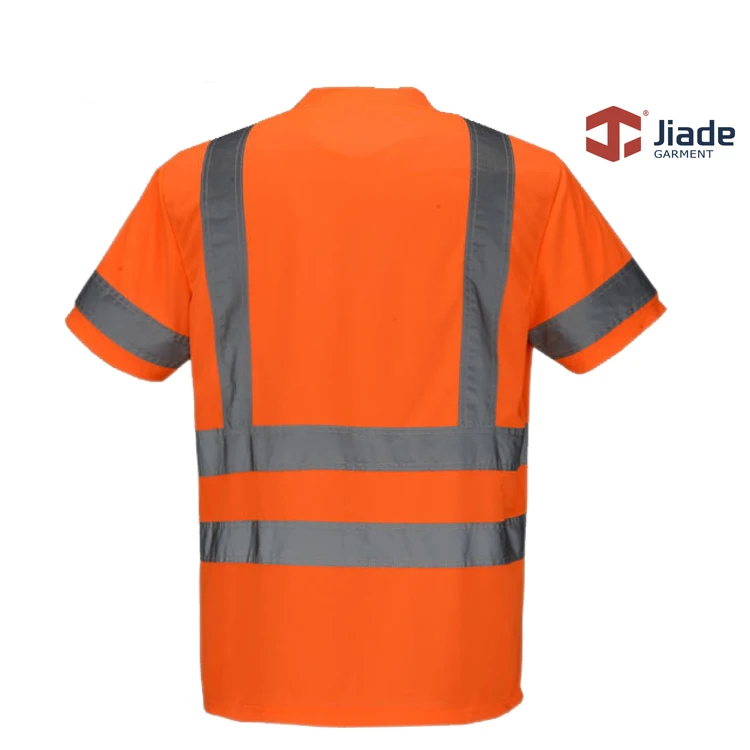 Hi Vis Orange летняя безопасная отражающая футболка с короткими рукавами Рабочая Футболка Защитная Рубашка со светоотражающими полосками