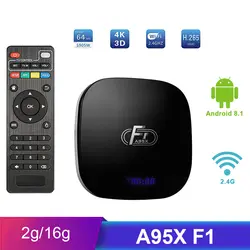 A95X F1 tv box 2 GB 16 GB 4 ядра Suppot SPDIF 30tps 2,4 ГГц Wi-Fi медиаплеер PK X96 мини Декодер каналов кабельного телевидения android tv box 8,1