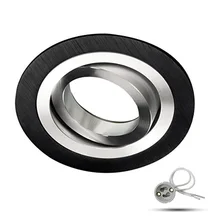 Алюминиевый круглый встраиваемый потолочный прожектор монтажная рама Регулируемая GU10 MR16 Потолочный светильник лампа включает в себя цоколь черный