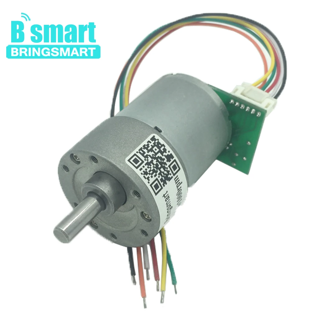 

Bringsmart 12V DC Photoelectric Encoder Motor 24V Gearbox Motor Reversible Encoding Disk Electric Motor High Torque JGB37-3530A