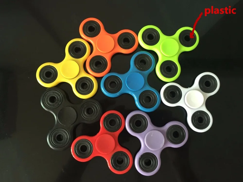 1pcs Hand Tri Spinner Fidget Toy Plastic EDC Sensory Fidget Hand Spinner For Autism And ADHD