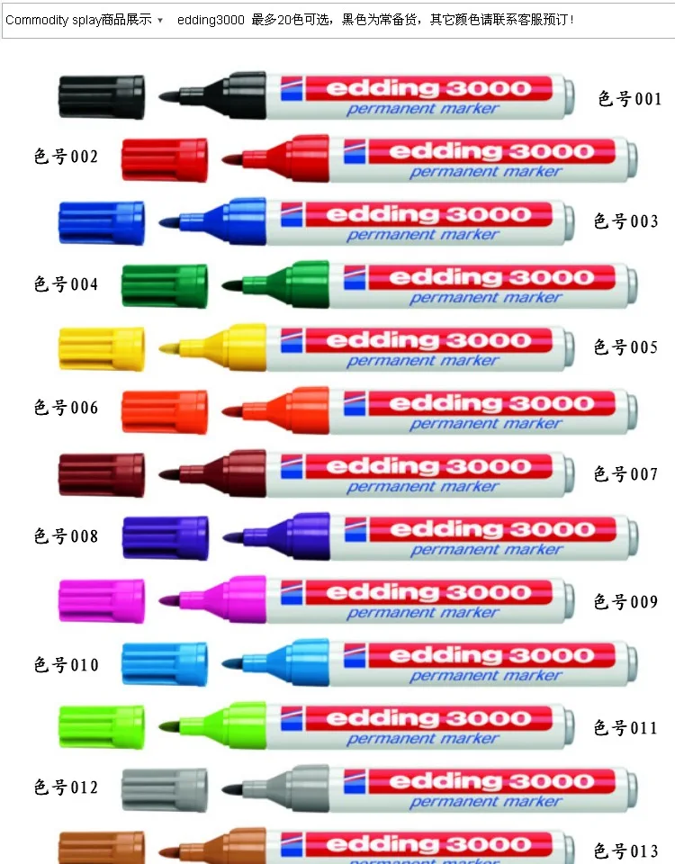 Haste de Metal Alemanha Edding Marcador Oleosa 1 Pcs 3000 1.5-3mm 3 Cheap Marcadores